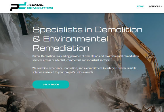 Primal Demolitoin Website Design and Branding