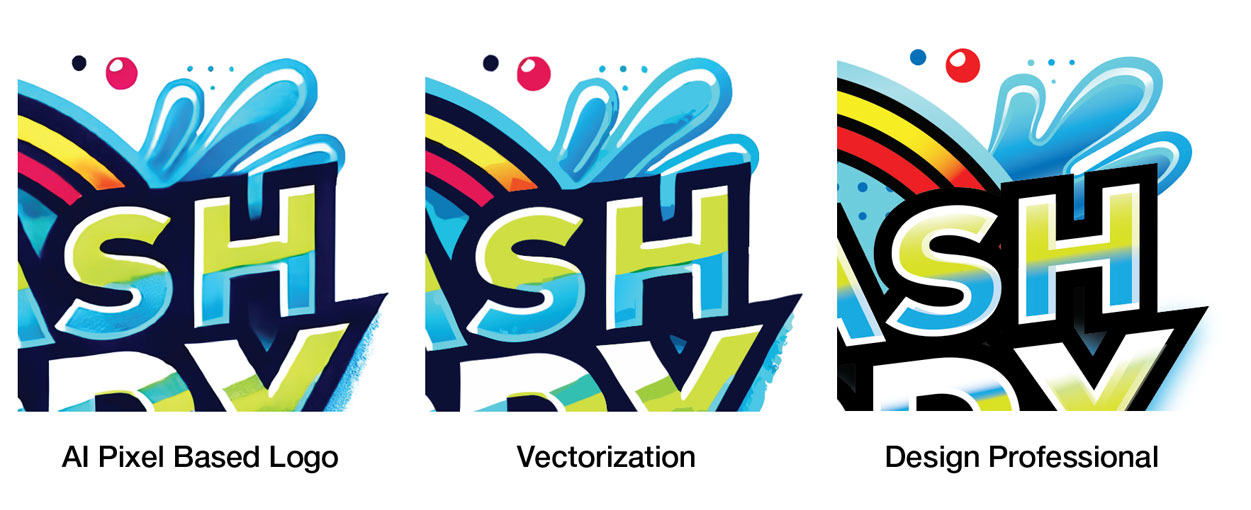 Examples of creating vector files from AI generated logos